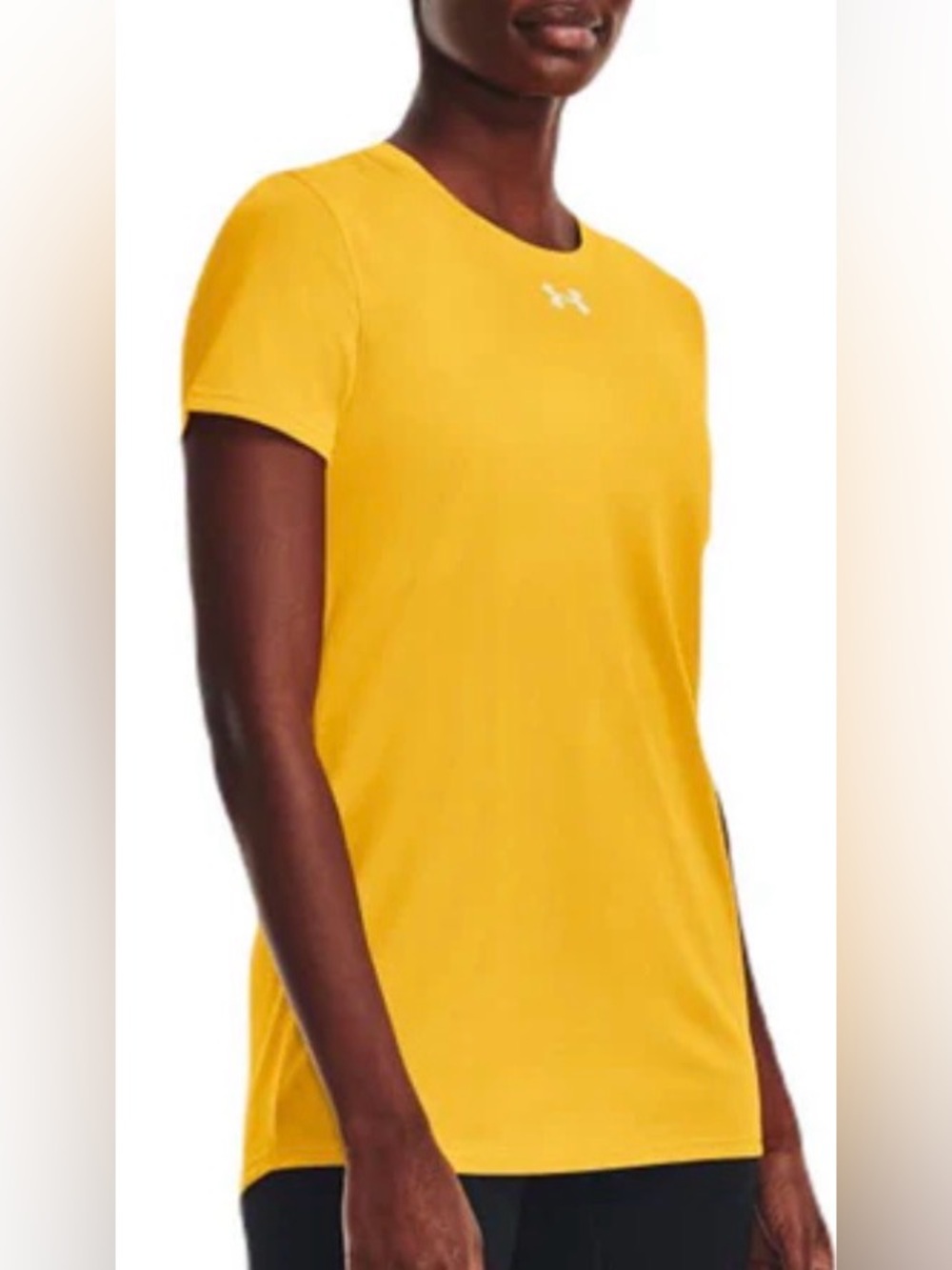 NWT Under Armour Women’s Yellow Heatgear Short Sleeve Dri-fit Performance Top L